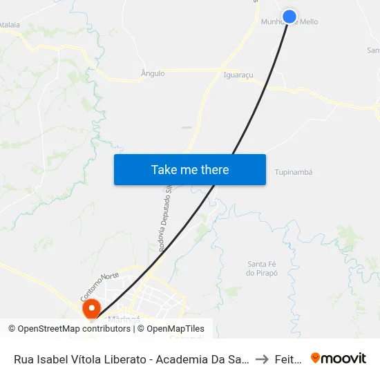 Rua Isabel Vítola Liberato - Academia Da Saúde to Feitep map