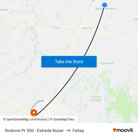 Rodovia Pr 550 - Estrada Nozer to Feitep map