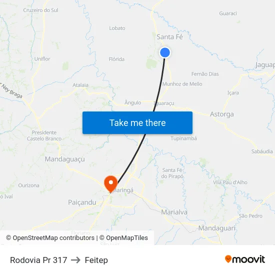 Rodovia Pr 317 to Feitep map