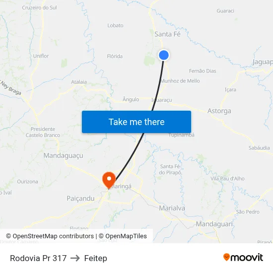 Rodovia Pr 317 to Feitep map