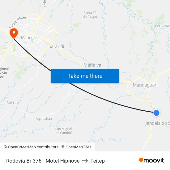 Rodovia Br 376 - Motel Hipnose to Feitep map