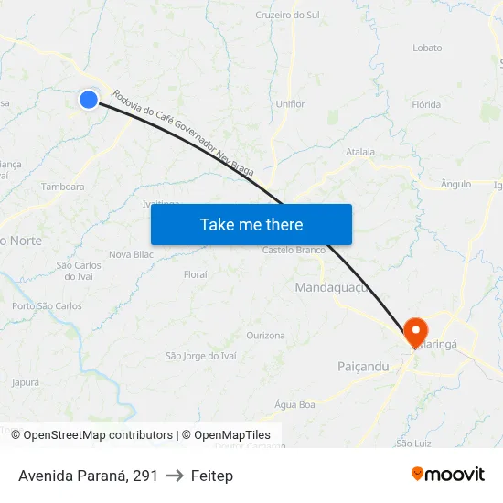 Avenida Paraná, 291 to Feitep map
