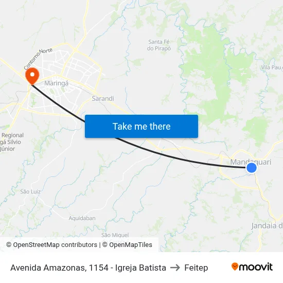 Avenida Amazonas, 1154 - Igreja Batista to Feitep map