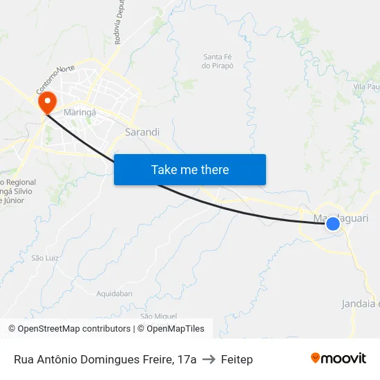 Rua Antônio Domingues Freire, 17a to Feitep map