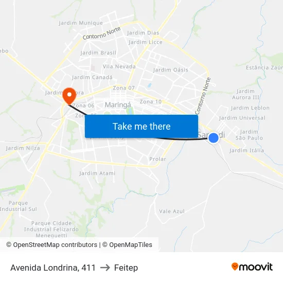 Avenida Londrina, 411 to Feitep map
