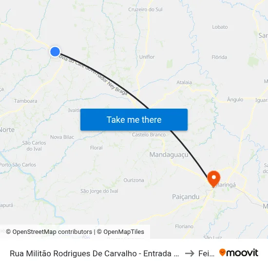 Rua Militão Rodrigues De Carvalho - Entrada Conjunto Sumaré to Feitep map