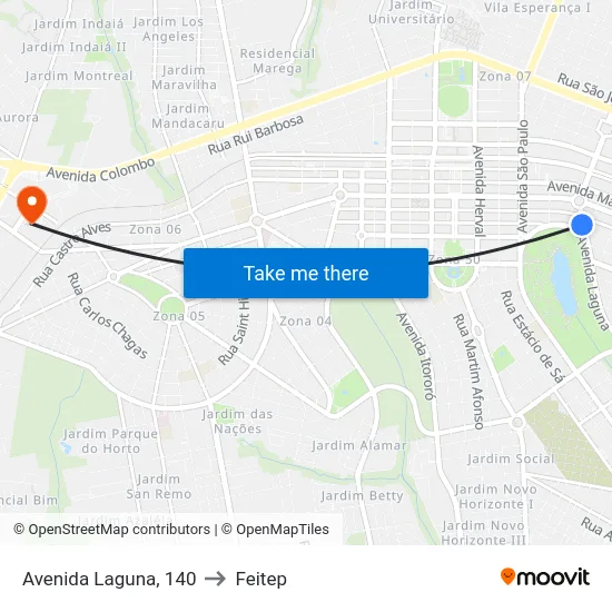 Avenida Laguna, 140 to Feitep map