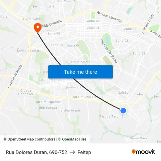 Rua Dolores Duran, 690-752 to Feitep map