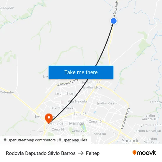Rodovia Deputado Sílvio Barros to Feitep map