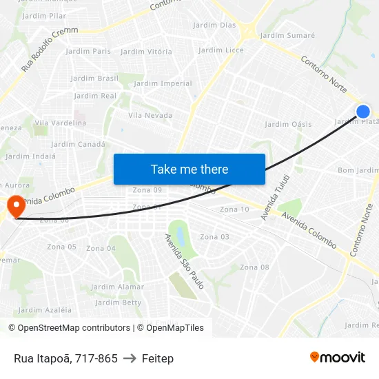 Rua Itapoã, 717-865 to Feitep map