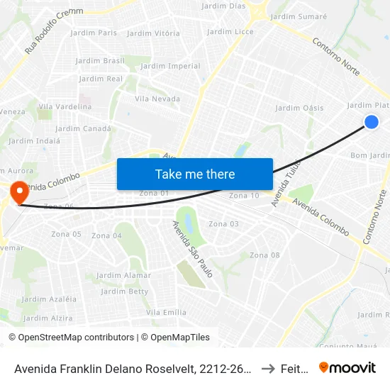 Avenida Franklin Delano Roselvelt, 2212-2664 to Feitep map