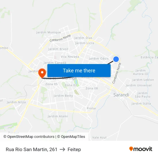 Rua Rio San Martin, 261 to Feitep map