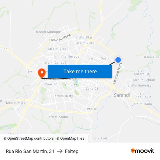 Rua Rio San Martin, 31 to Feitep map