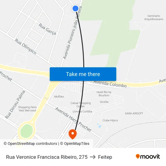 Rua Veronice Francisca Ribeiro, 275 to Feitep map