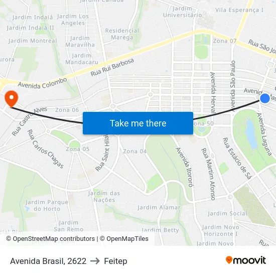 Avenida Brasil, 2622 to Feitep map
