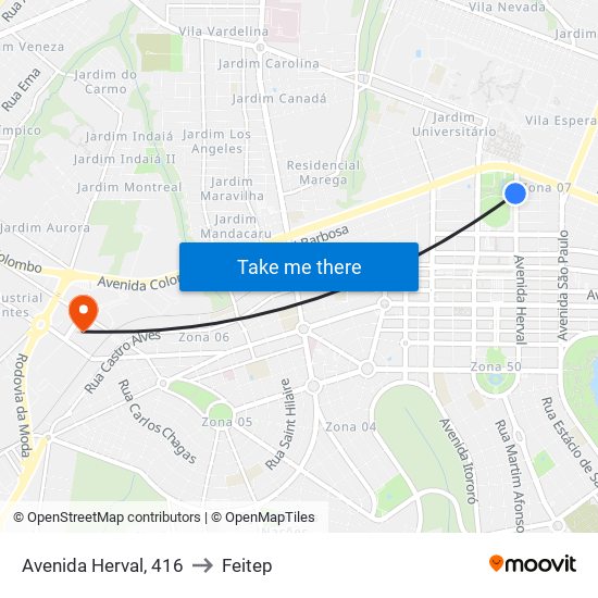 Avenida Herval, 416 to Feitep map