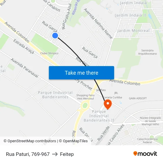 Rua Paturi, 769-967 to Feitep map