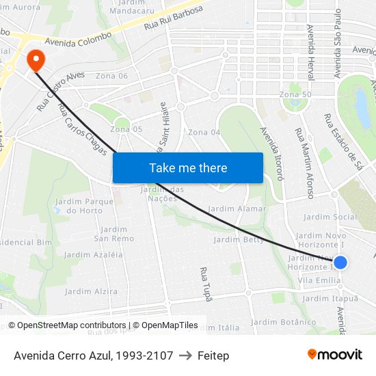 Avenida Cerro Azul, 1993-2107 to Feitep map