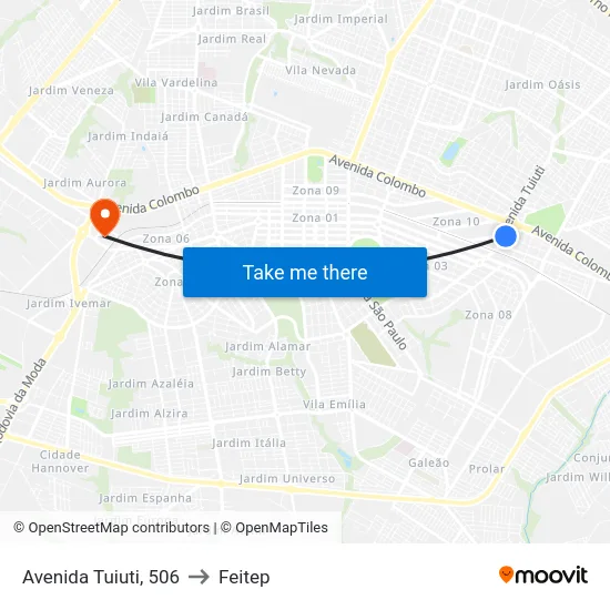 Avenida Tuiuti, 506 to Feitep map