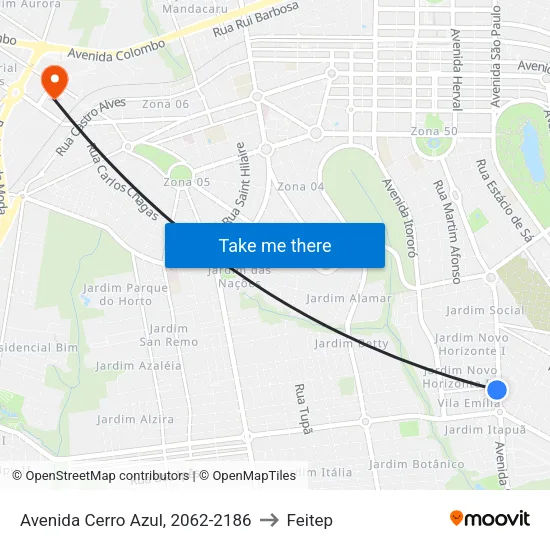 Avenida Cerro Azul, 2062-2186 to Feitep map