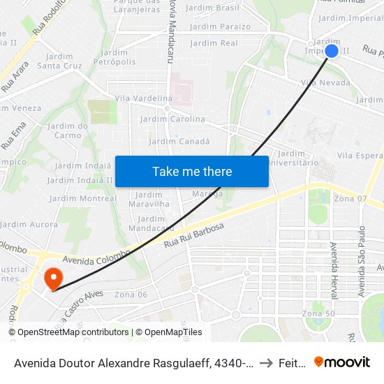 Avenida Doutor Alexandre Rasgulaeff, 4340-4408 to Feitep map