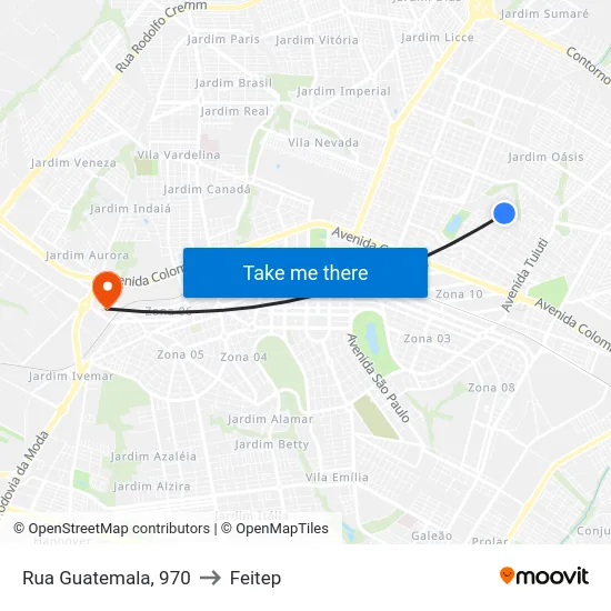 Rua Guatemala, 970 to Feitep map