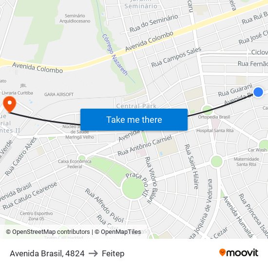 Avenida Brasil, 4824 to Feitep map