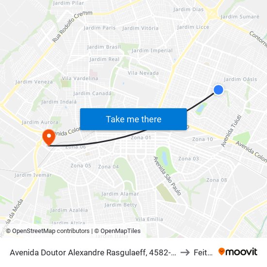 Avenida Doutor Alexandre Rasgulaeff, 4582-4758 to Feitep map