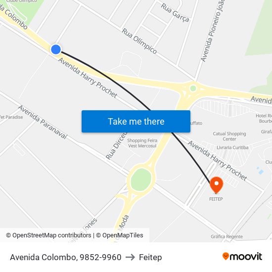 Avenida Colombo, 9852-9960 to Feitep map