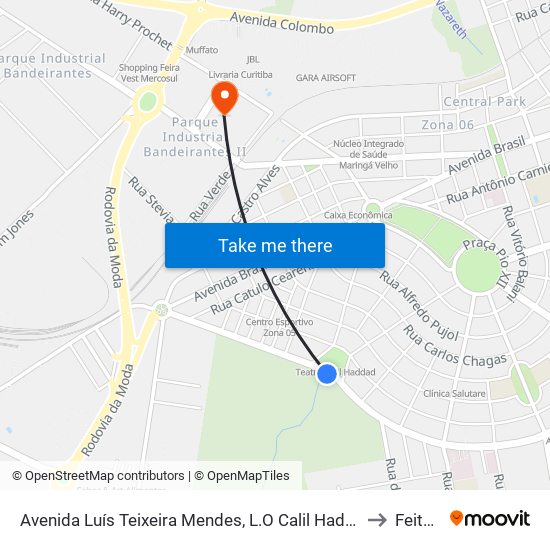 Avenida Luís Teixeira Mendes, L.O Calil Hadad to Feitep map