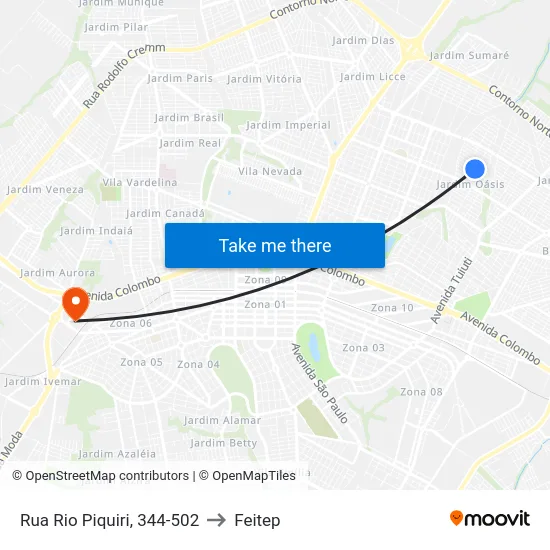 Rua Rio Piquiri, 344-502 to Feitep map