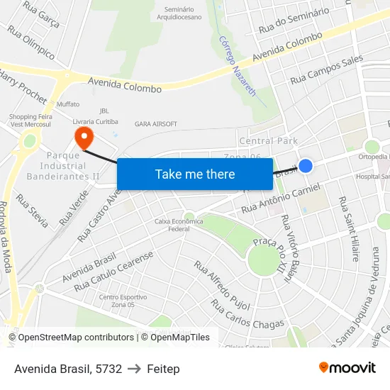 Avenida Brasil, 5732 to Feitep map
