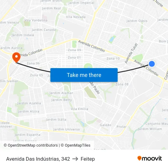 Avenida Das Indústrias, 342 to Feitep map