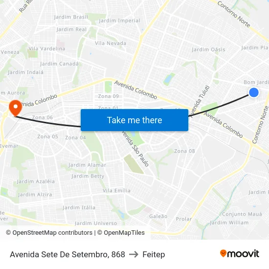 Avenida Sete De Setembro, 868 to Feitep map