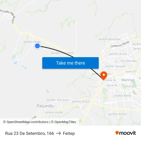 Rua 23 De Setembro, 166 to Feitep map