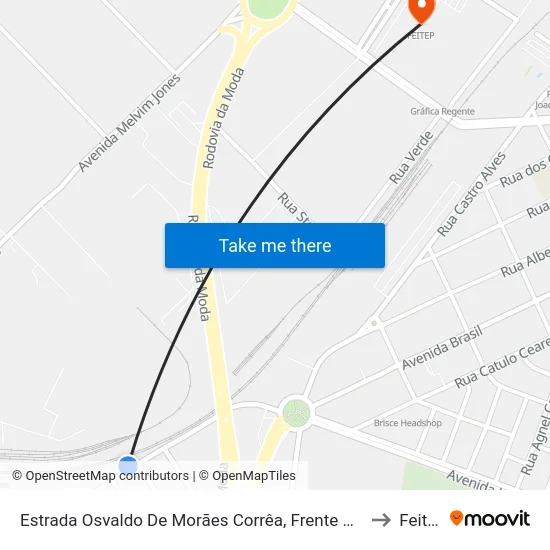 Estrada Osvaldo De Morães Corrêa, Frente  Nº 339 to Feitep map