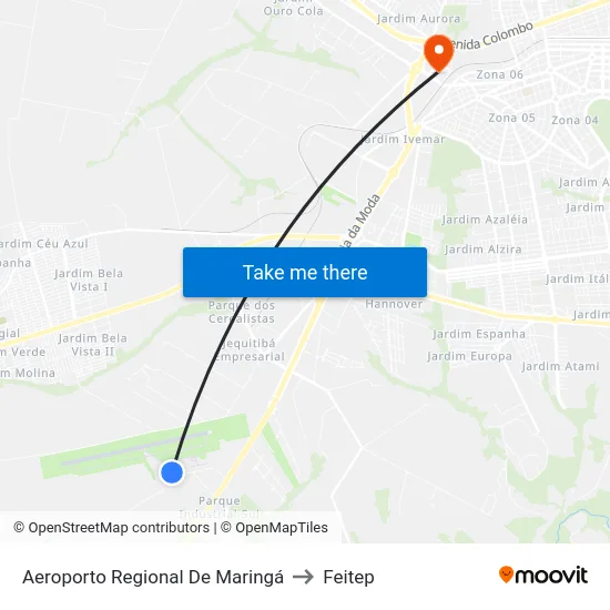Aeroporto Regional De Maringá to Feitep map