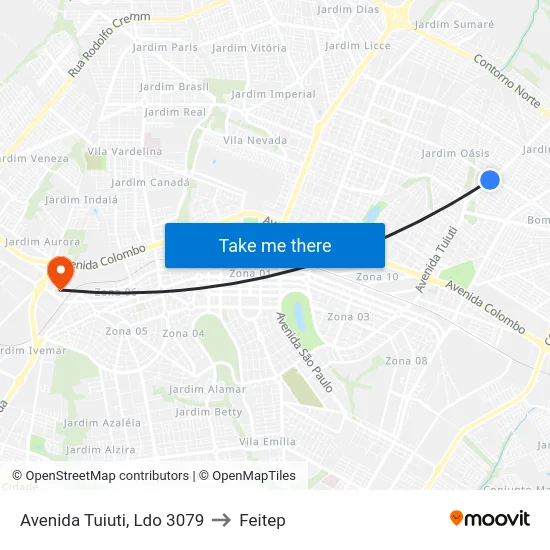 Avenida Tuiuti,  Ldo 3079 to Feitep map