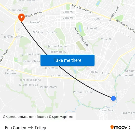 Eco Garden to Feitep map