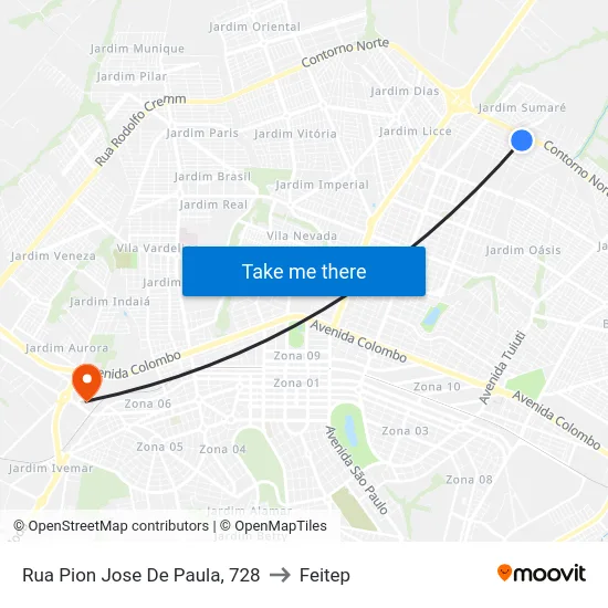 Rua Pion Jose De Paula, 728 to Feitep map