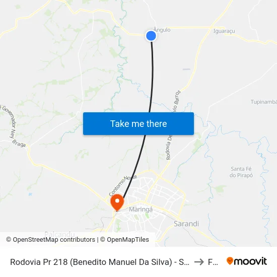 Rodovia Pr 218 (Benedito Manuel Da Silva) - Sitio Nossa Senhora Aparecida to Feitep map