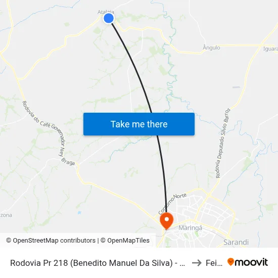 Rodovia Pr 218 (Benedito Manuel Da Silva) - Chácara São Luiz to Feitep map