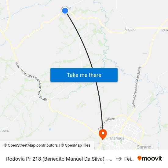 Rodovia Pr 218 (Benedito Manuel Da Silva) - Portal De Atalaia to Feitep map