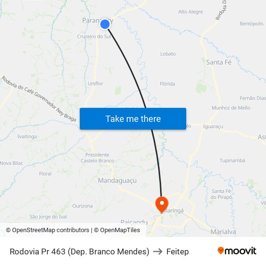 Rodovia Pr 463 (Dep. Branco Mendes) to Feitep map