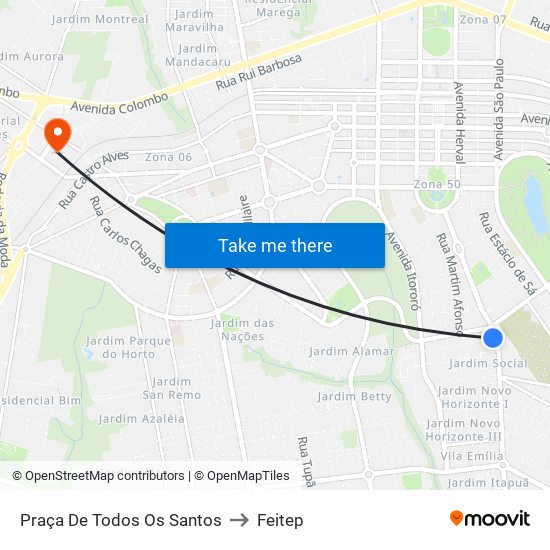 Praça De Todos Os Santos to Feitep map