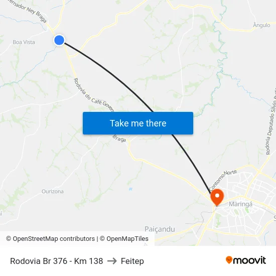 Rodovia Br 376 - Km 138 to Feitep map