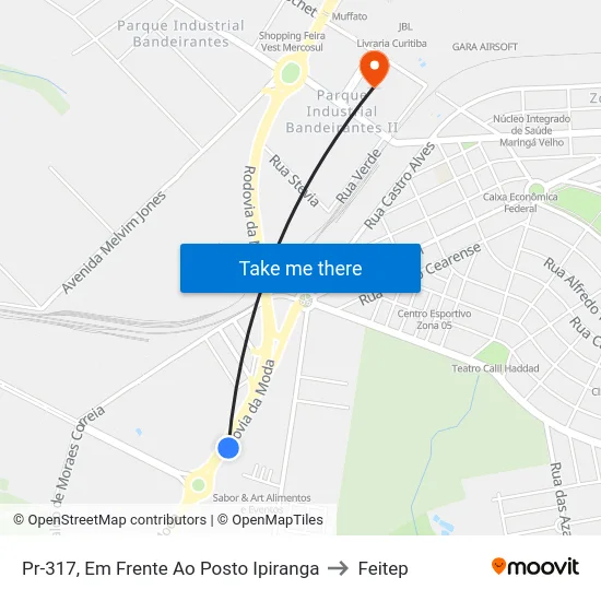 Pr-317, Em Frente Ao Posto Ipiranga to Feitep map