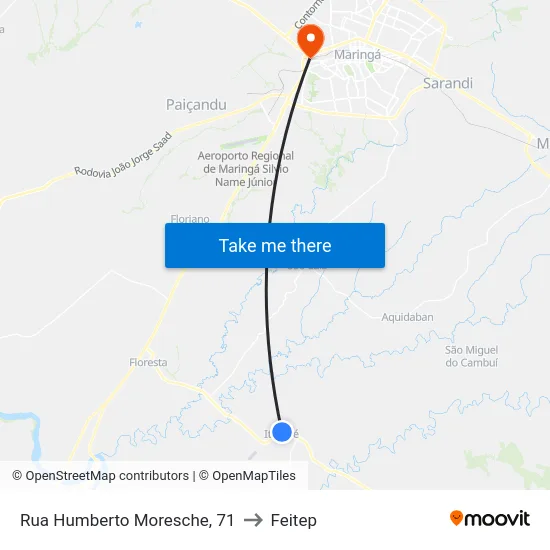 Rua Humberto Moresche, 71 to Feitep map