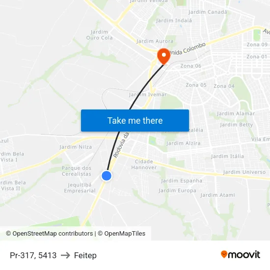 Pr-317, 5413 to Feitep map