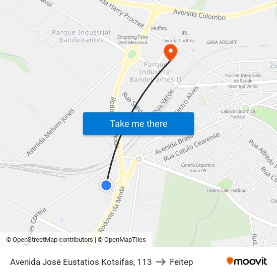 Avenida José Eustatios Kotsifas, 113 to Feitep map